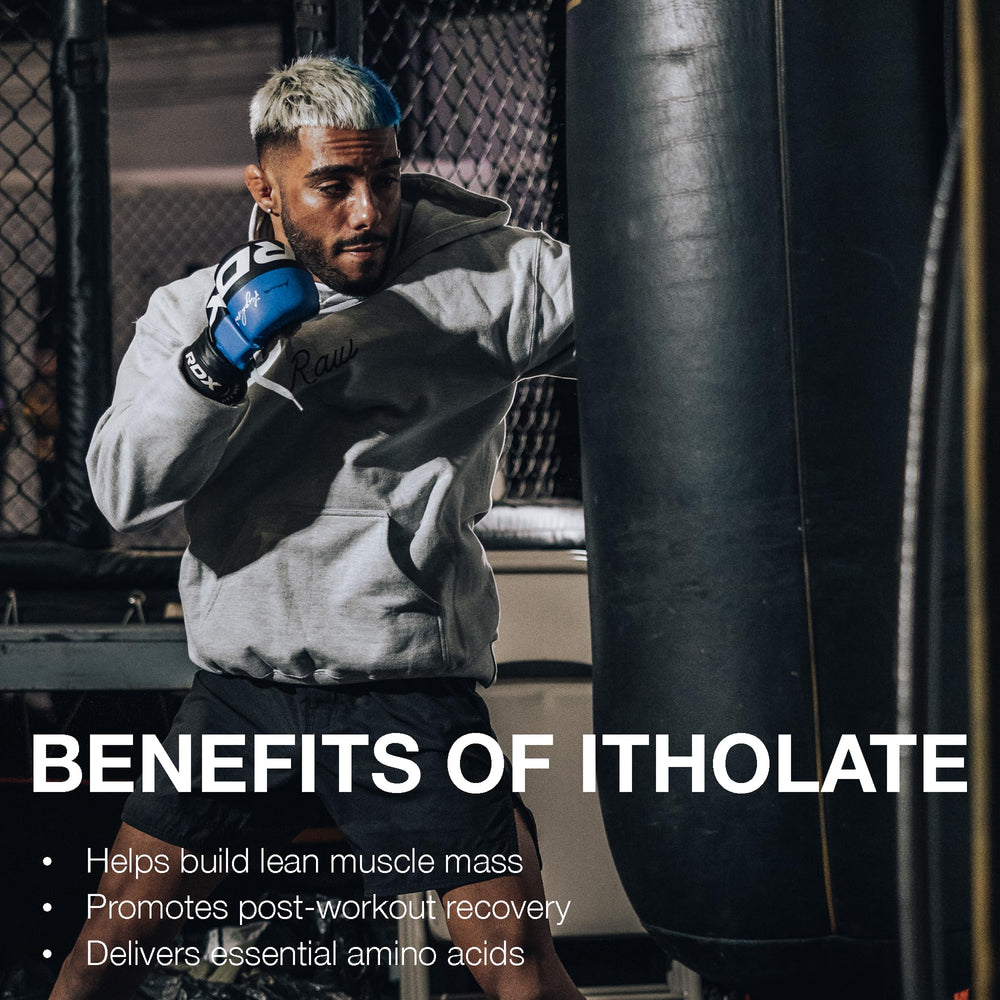 Proteína RAW aislada, galleta vainilla avena, baja en grasa y carbohidratos.