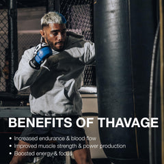 RAW Thavage etiqueta con lista de ingredientes clave, beneficio transparencia nutricional