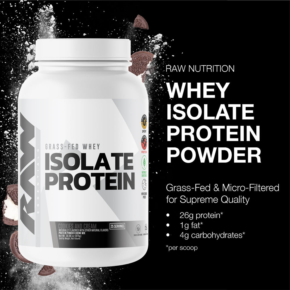 Polvo RAW Whey Isolate textura fina fácil de disolver
