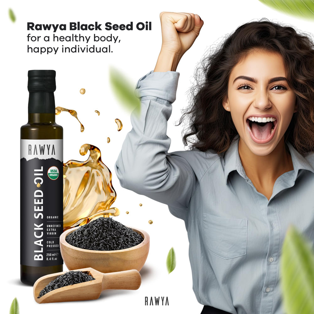 RAWYA Black Seed Oil offers versatile internal or topical applications.