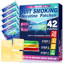 RBUGR empaque frontal mostrando 42 parches y beneficios visibles