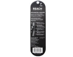 Reach cepillo en uso alcanzando muelas traseras para mejor limpieza