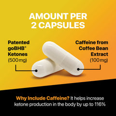 Real Ketones frasco abierto con 60 cápsulas para uso diario