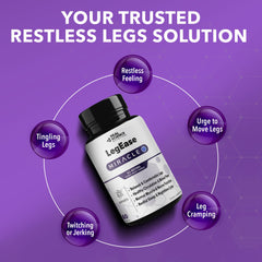 Real Science LegEase Miracle cápsulas en mano, toma nocturna simple