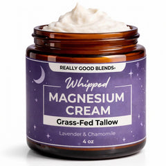 Really Good Blends frasco frontal mostrando etiqueta y beneficio relajante