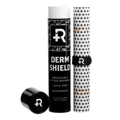 Recovery Aftercare empaque frontal mostrando rollo y dimensiones, protege tatuajes