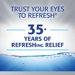 Refresh Optive Advanced primer plano de la solución clara que hidrata la superficie ocular