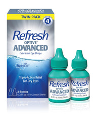 Refresh Optive Advanced frascos dobles mostrando la presentación y beneficio hidratante