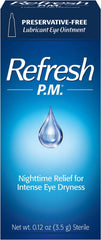 Refresh P.M frente del envase mostrando la marca y beneficio hidratante