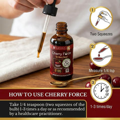 Rejuvica Health Cherry Force ingredientes naturales apilados, procedencia clara