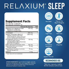 Relaxium detalle de etiqueta con ingredientes y dosificación clara
