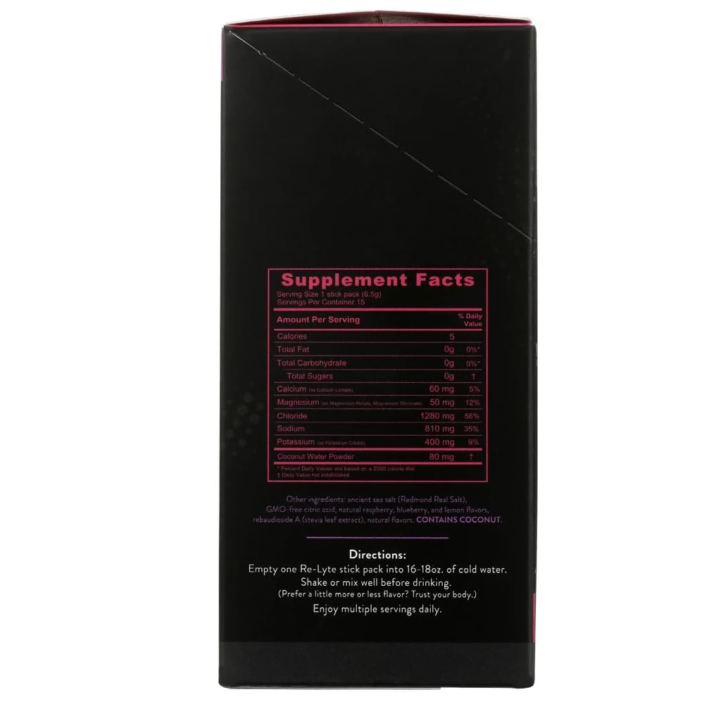 RELYTE etiqueta de ingredientes clara y sin azúcares añadidos