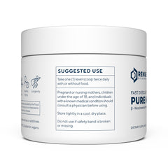 Close-up of NMN powder being poured, highlighting fast absorption potential.