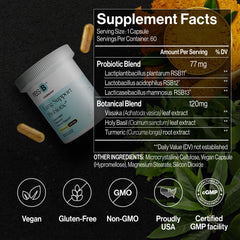 ResBiotic cápsula en mano para comparar tamaño y facilidad para tragar