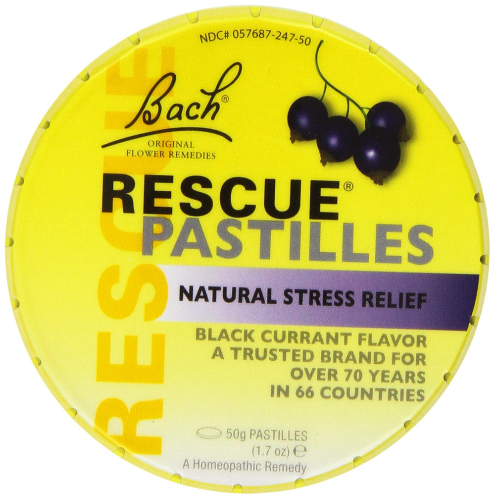 Pastillas RESCUE de Bach con sabor a grosella negra para momentos de tensión