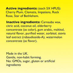 RESCUE Bach Pastillas, pastillas masticables, sabor sandía, uso rápido durante presión.