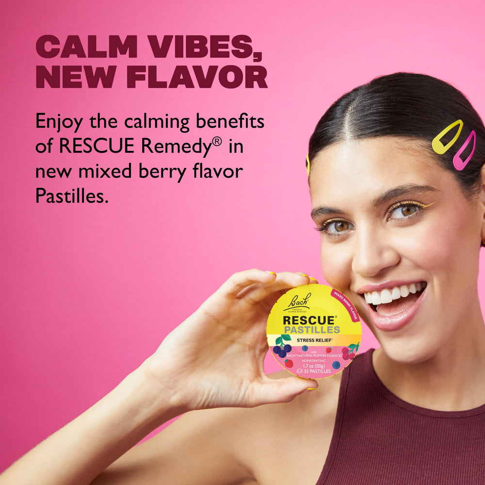 Pastillas RESCUE Bach, fórmula natural vegana sin gluten