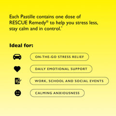 Pastillas RESCUE Bach, sin artificiales ni azúcar, opción suave para estrés