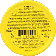 Rescue Remedio Bach: pastilla en la boca para uso rápido.