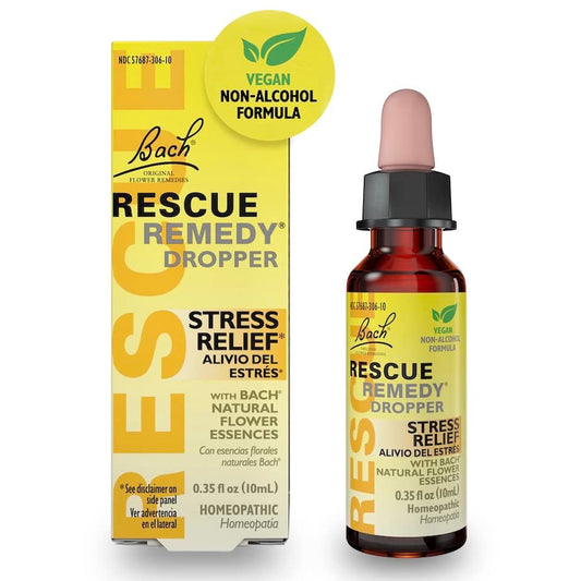RESCUE Rescue Remedy Dropper frente de la botella amarilla para uso diario