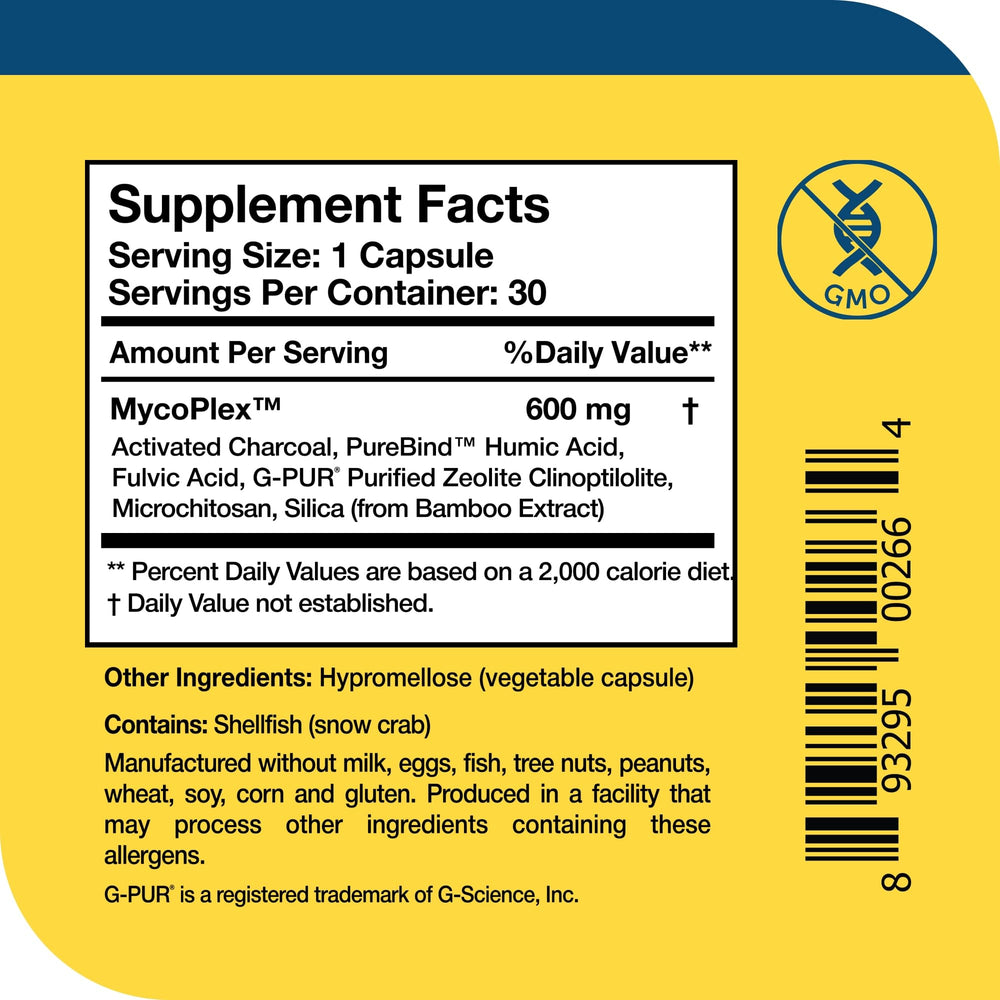 Researched Nutritionals MycoPul etiqueta de ingredientes para transparencia y confianza