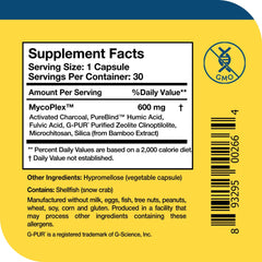 Researched Nutritionals MycoPul etiqueta de ingredientes para transparencia y confianza
