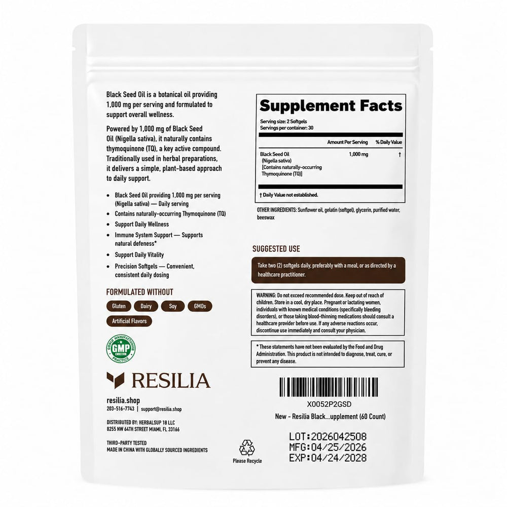 Resilia Oil Of Oregano cápsulas en mano para visualizar facilidad de uso