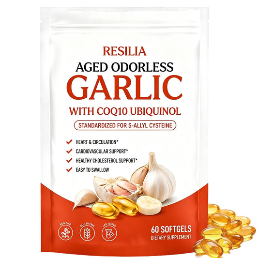 Resilia frente del envase mostrando la marca y beneficio cardiovascular