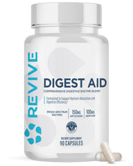 Revive MD Digest Aid: envase claro para revisar ingredientes y fechas.