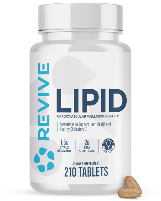 Revive MD Lipid Support botella frontal para equilibrio de lípidos y bienestar general