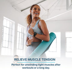 Capsules beside a glass of water illustrate a simple daily ritual for stress relief and calm mood.