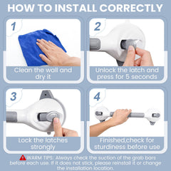 Reyiu asidero instalado en azulejo liso demostrando compatibilidad de pared