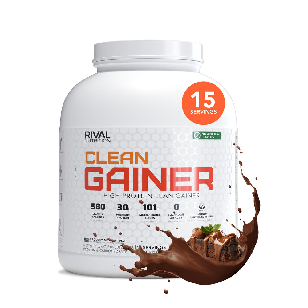 Rivalus envase frontal 5 lb mostrando etiqueta y beneficio de ganancia limpia