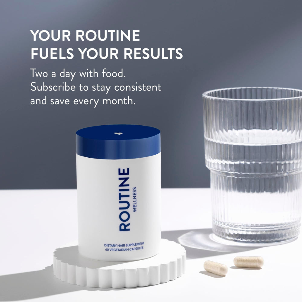 Routine Wellness comparación antes y después que resalta mayor volumen