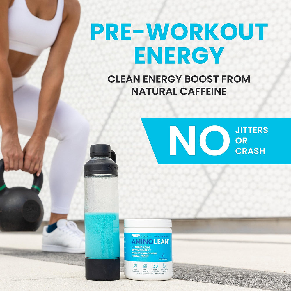RSP NUTRITION bebida preparada en vaso lista para consumir antes del entrenamiento