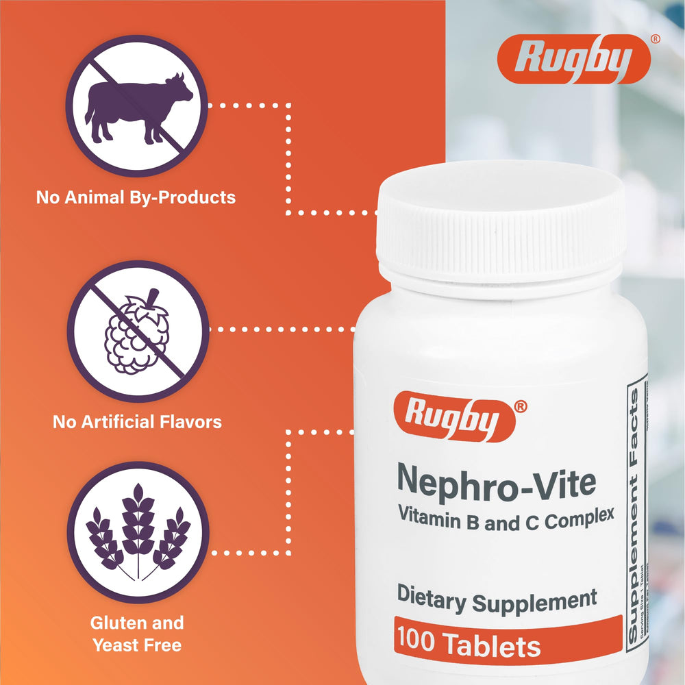 RUGBY LABORATORIES vista interior del frasco con varias tabletas listas para uso diario