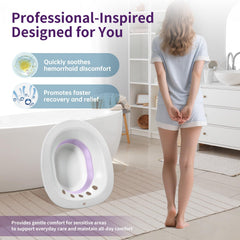 RuGuo vista interna con agua ilustrando uso para baños de asiento terapéuticos