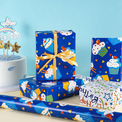 RUSPEPA reverso con texto Happy Birthday y estrellas, añade opción festiva