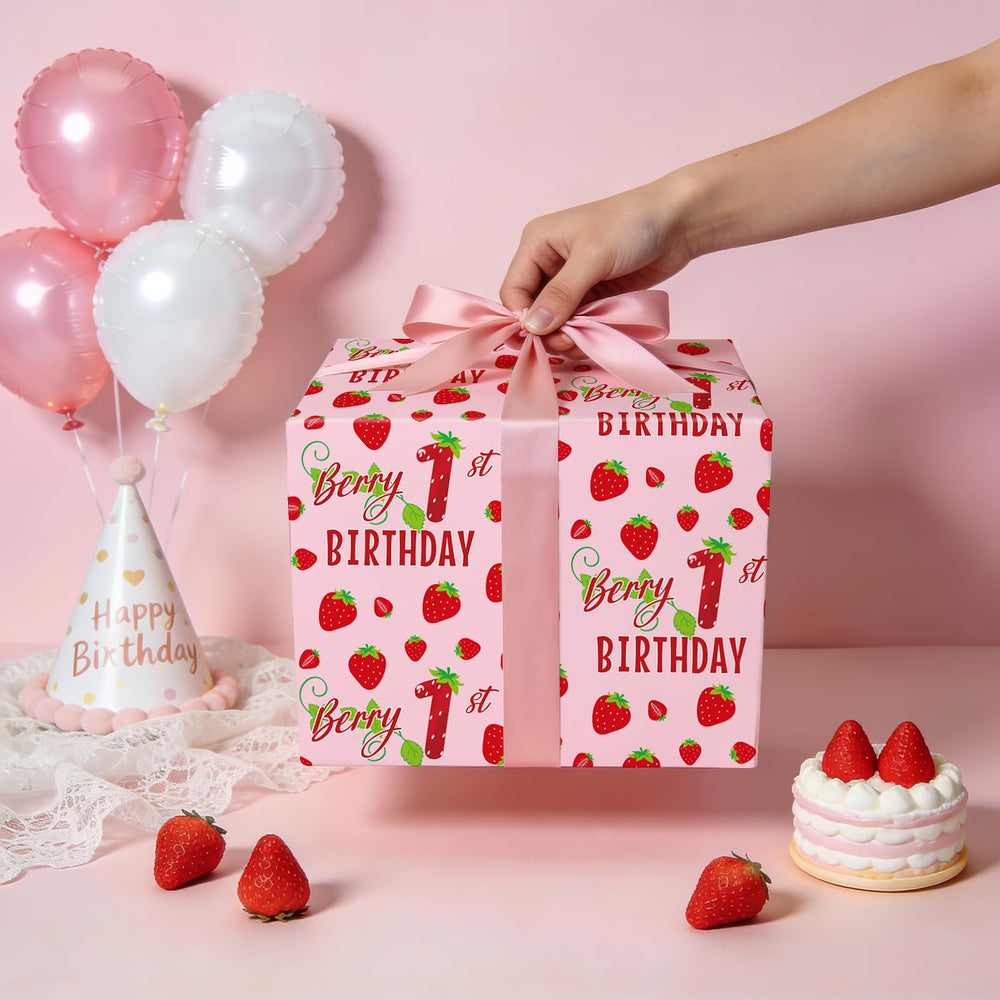 RUSPEPA leyenda "Berry 1st Birthday" visible, ideal para fotos de recuerdo