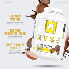 RYSE Up batido servido en vaso cremoso listo tras entrenamiento