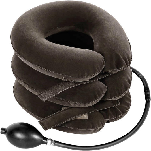 S dispositivo cervical frontal mostrando ajuste, ofrece soporte cómodo