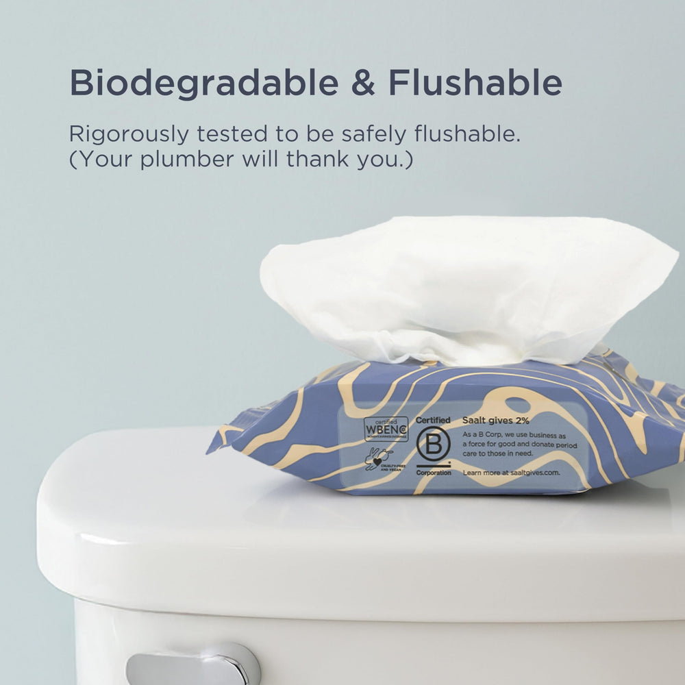 Saalt Toallitas Íntimas: ingredientes suaves para cuidado diario de la zona íntima.