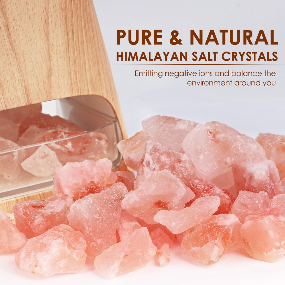 SALKING cristales de sal rosa del Himalaya en su bandeja, mejora ambiente