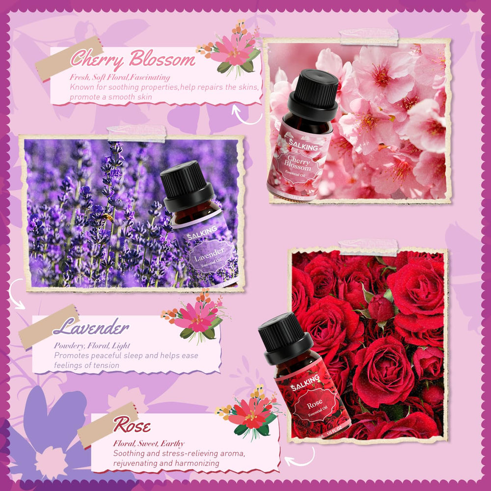SALKING primer plano de gota de aceite floral mostrando pureza y textura