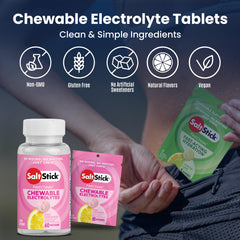 Comparación de tamaño y cantidad del frasco SaltStick con 60 tabletas