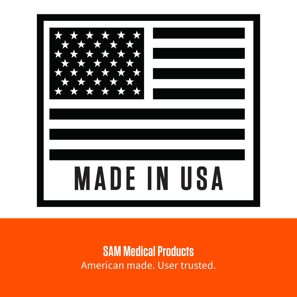 Etiqueta SAM Medical con NSN y talla 36" de la Sam Splint, confianza profesional