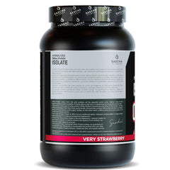 SASCHA FITNESS etiqueta nutricional, información clara de 25g proteína