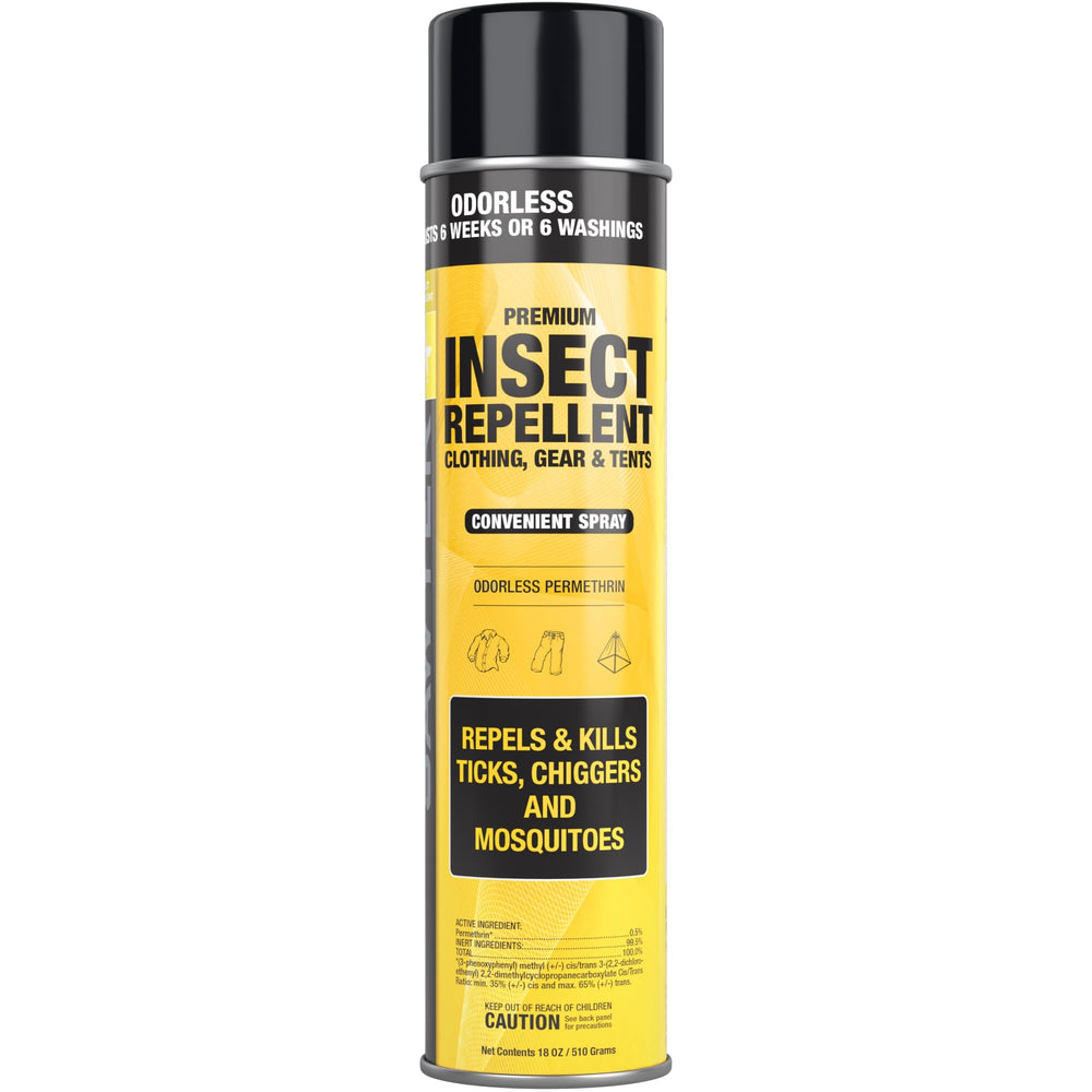 Sawyer aerosol frente del envase mostrando etiqueta y beneficio de protección