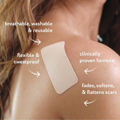 ScarAway primer plano de la textura de silicona que muestra suavidad protectora