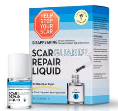 ScarGuard envase frontal mostrando diseño y practicidad